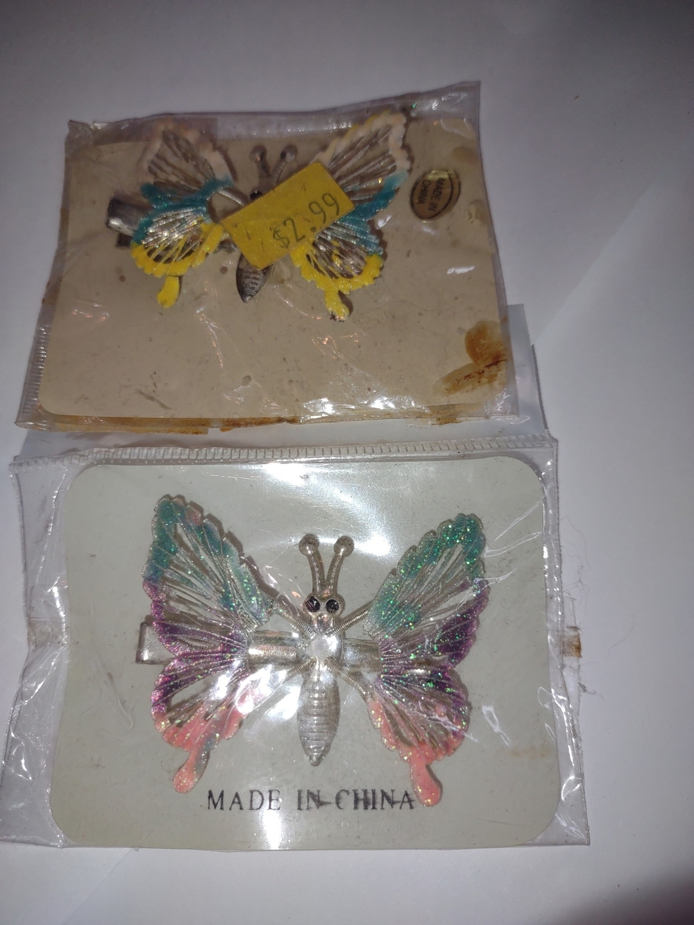 NEW Vintage Spring Wing Butterfly Hair Clips New